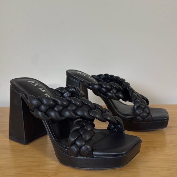 Anne Klein black braided sandals size 6 - Picture 1 of 7